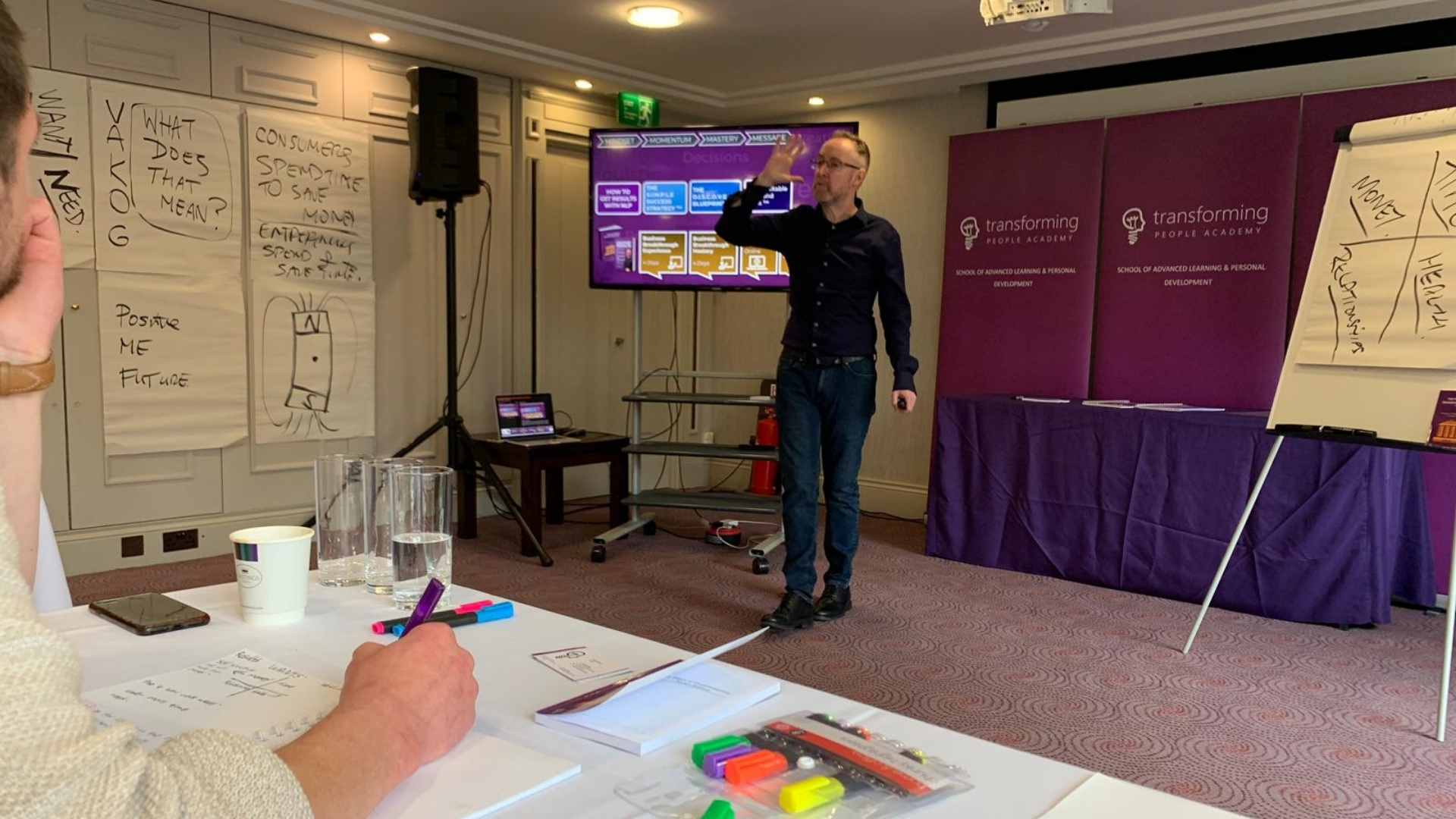 Micheal Colhoun teaching NLP Practitioner training in Belfast