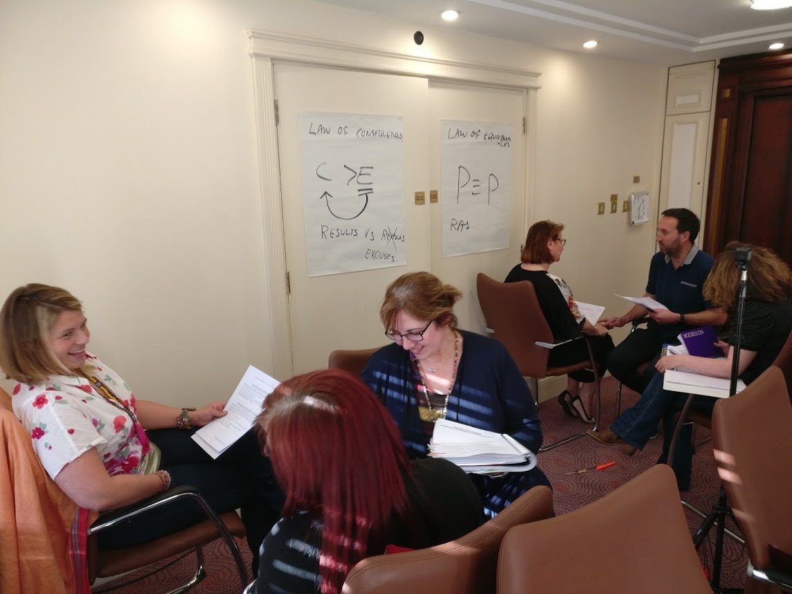 Students in small-group NLP exercises